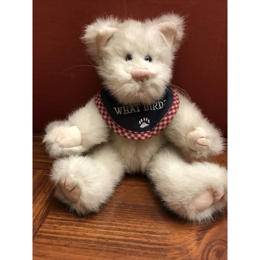 Boyds Bear Grey "What Bird" Cat 85-99 Bib‎